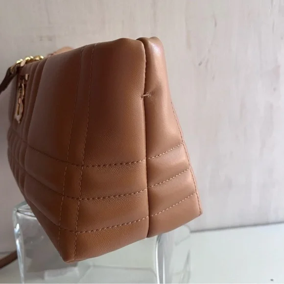 BURBERRY Small Lola Quilted Leather Shoulder Bag- Marple Brown - Picture 6 of 13